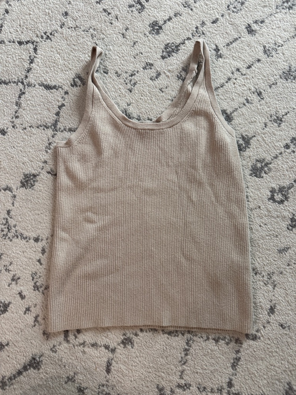 Abercrombie & Fitch Ribbed Tank Top in Taupe